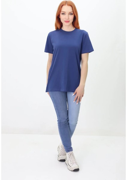 Oversize Baskısız T-Shirt -