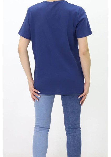 Oversize Baskısız T-Shirt -