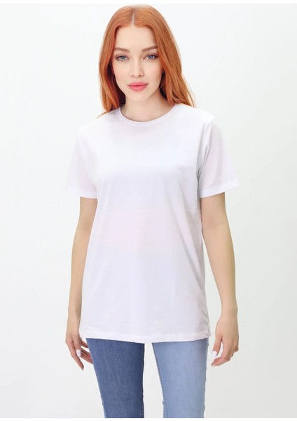 Oversize Baskısız T-Shirt -