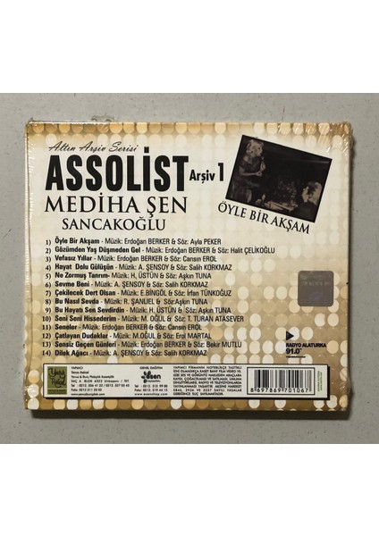 Mediha Şen Sancakoğlu Öyle Bir Akşam CD (Jelatininde Sıfır Orjnal Dönem Baskı Cd)