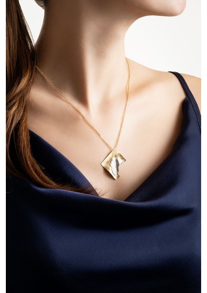 Kayıp Şehir 18 Ayar Sarı Altın Kaplama 47 cm Gümüş Tasarım Kolye modelleri