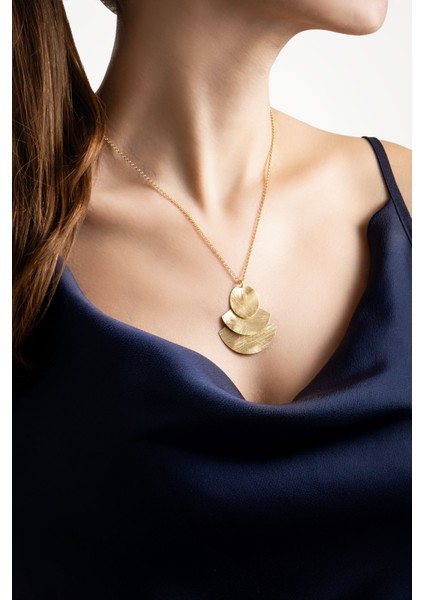 Petra Güneşi 18 Ayar Sarı Altın Kaplama 47 cm Gümüş Tasarım Kolye modelleri