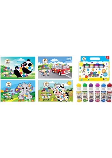 Dot Markers 6’lı Yıkanabilir Kalem ve 4’lü Boyama Kitabı