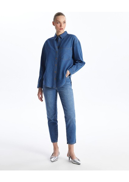 Lcw Jeans Beli Kemerli Mom Fit Kadın Jean Pantolon