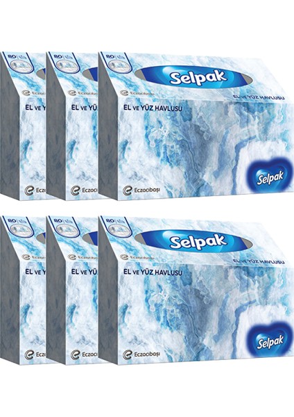 El ve Yüz Havlusu 6 Paket 480 Yaprak