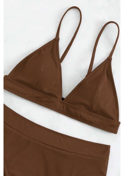 Ayarlanabilir Askılı Üçgen Tasarım Yüksek Bel Bikini Takımı fırsatları