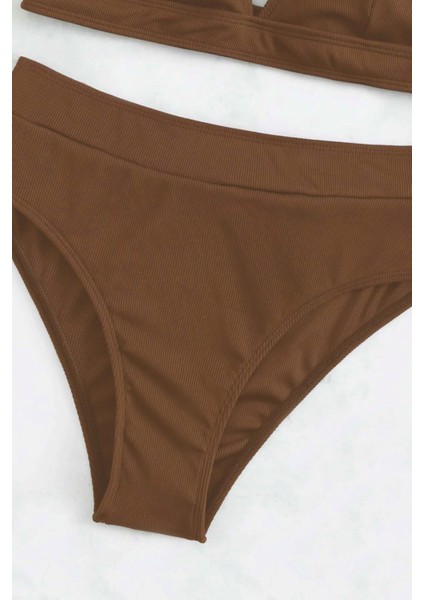 Ayarlanabilir Askılı Üçgen Tasarım Yüksek Bel Bikini Takımı indirimleri