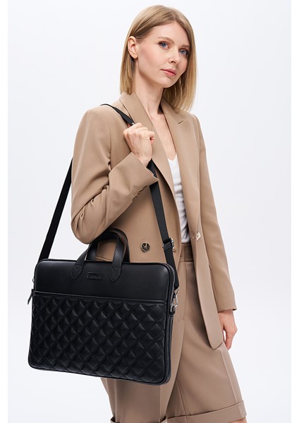 Macbook Air Pro 15" & 16" Inç Laptop Evrak Çantası Siyah Naturel fiyatları