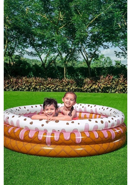 Pompa Dahil Değildir 51144, 3 Boğum, Dondurma Temalı Şişme Çocuk Havuzu (160 x 38 Cm) Şişme modelleri