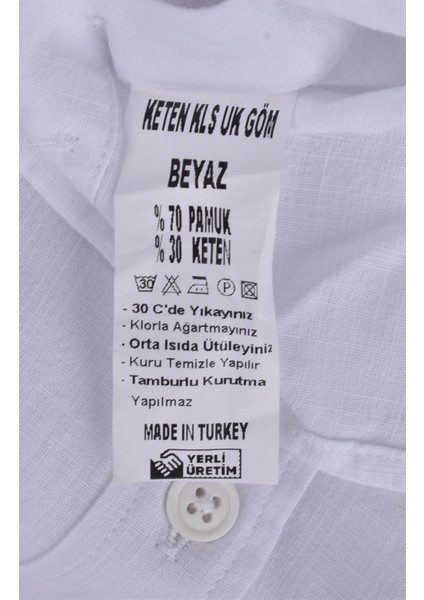 Twh-02 Klasik Uzun Kol Keten Gömlek /beyaz/xl