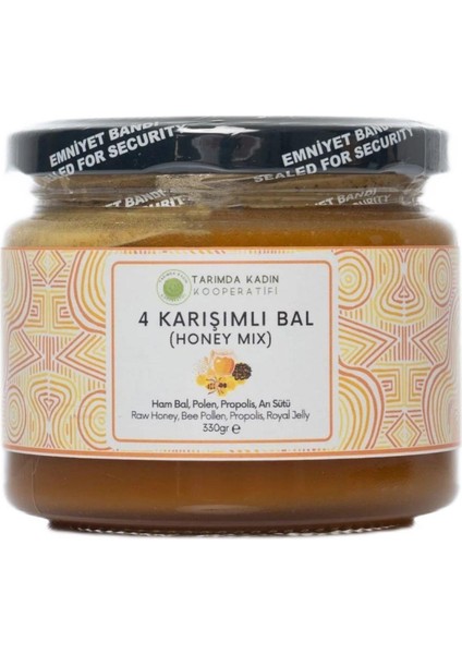 4 Karışımlı Bal (Polen, Propolis, Arısütü)330 G