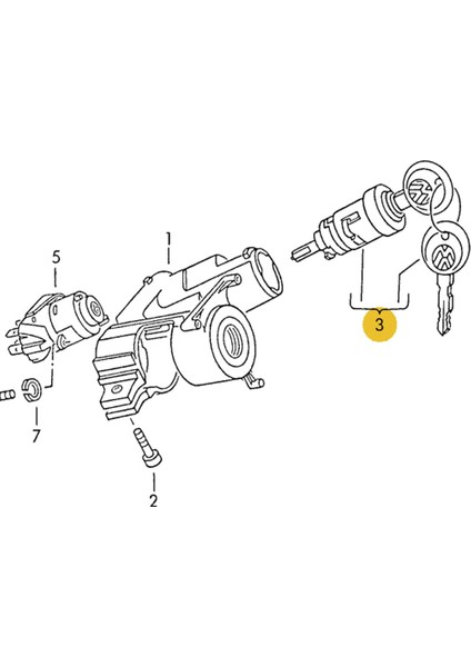 Vw Polo Classic 1996-2003 Kontak Anahtarı Kilit Şifresi 357905855B