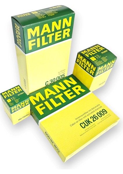 Skoda Karoq 2022-2024 Dizel Hava Yağ Yakıt Polen Filtre Set Mann