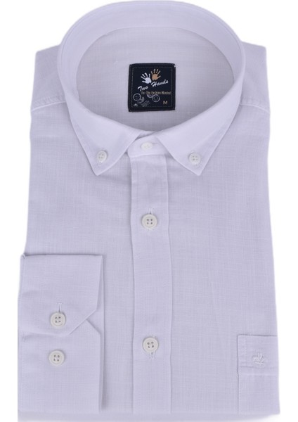 Twh-02 Klasik Uzun Kol Keten Gömlek /beyaz/m