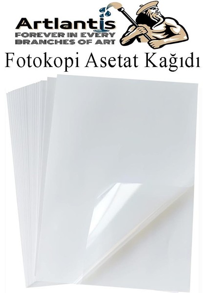 Asetat Kağıdı Pvc A4 25 Adet 100 Micron Fotokopi Asetatı Şeffaf A4 Kağıdı 21X29,7 Projektör Tepegöz