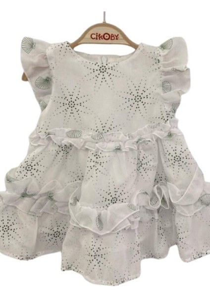 Kız Çocuk Pamuklu Astrarlı Fırfırlı Elbise fiyatları