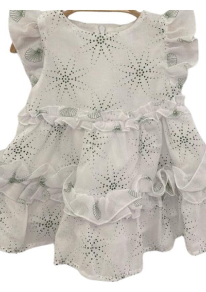 Kız Çocuk Pamuklu Astrarlı Fırfırlı Elbise modelleri