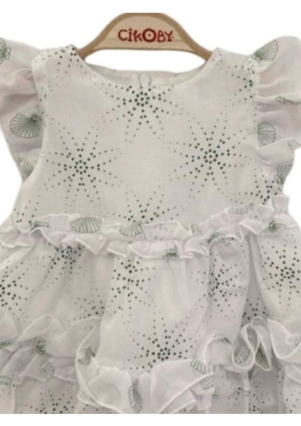 Kız Çocuk Pamuklu Astrarlı Fırfırlı Elbise fırsatları