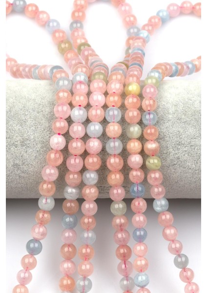 Akuamarin - Morganit - Heliodor Doğal Taş Dizi 6 mm Küre Kesim