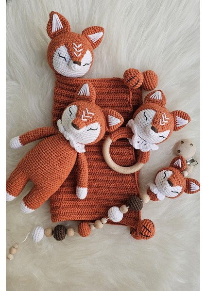 Amigurumi Uyku Arkadaşı Battaniye,tilki, Çınıgırak,emzikzinciri 4'lü Set