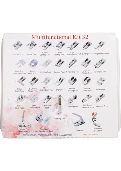 32 Parça Ev Tipi Dikiş Makinesi Ayak Seti fiyatları