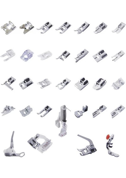 32 Parça Ev Tipi Dikiş Makine Ayak Seti (5 mm - Tayvan) fırsatları