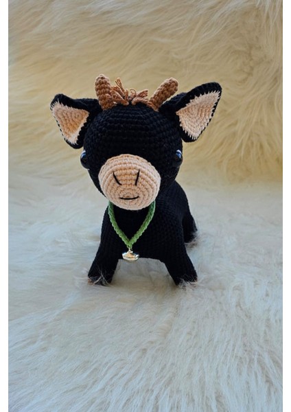 Kelebeğin Rüyası Hobi Evi Amigurumi Organik, Sevimli Siyah Boğa