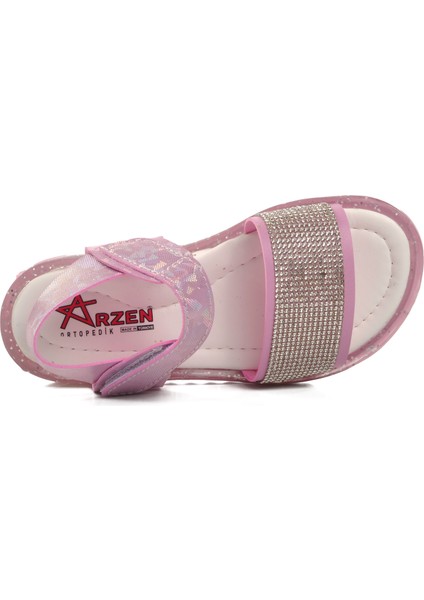24-408-P Pembe Simli Çocuk Sandalet