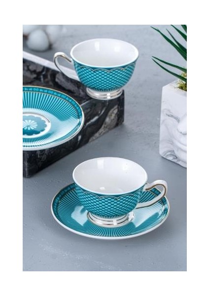 GRN-05033 Tessa Yeşil 2 Kişilik Kahve Fincan Takımı