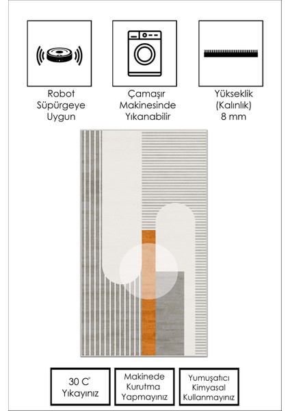 Makinede Yıkanabilir Kaymaz Taban Leke Tutmaz Gri Çizgili Salon Halısı Mutfak Halısı ve Yolluk fiyatları