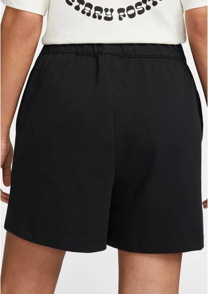 Sportswear Essential Loose Fit Jersey Shorts Bol Kesim Ağır Modal Kadın Şort Siyah fiyatları