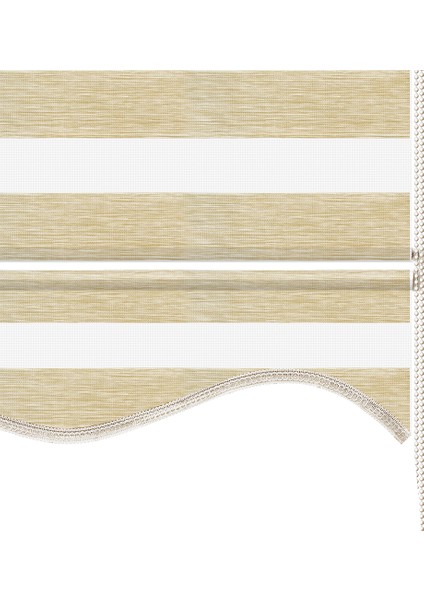 Soft Bamboo Krem Beyaz Kırçıllı Zebra Perde ( Etek Dilimli ) fırsatları