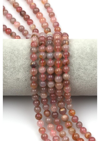 Madagaskar Pembe Kuvars 6 mm Küre Kesim