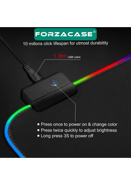 Siyah Zemin Rgb Ledli Gaming Mouse Pad Rgb Oyuncu Mouse Pad 80X30 cm - FC486 fırsatları