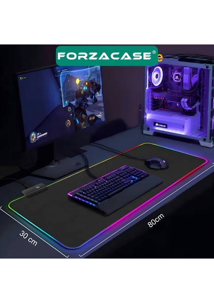 Siyah Zemin Rgb Ledli Gaming Mouse Pad Rgb Oyuncu Mouse Pad 80X30 cm - FC486 indirimleri