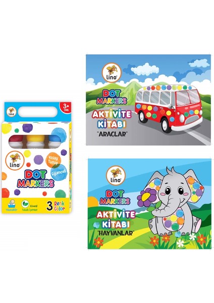 2’li Dot Marker Boyama Kitabı + Dot Marker 3'lü Boya Kalemleri