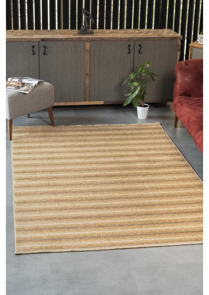 Colore Home Ada Kaymaz Taban Yıkanabilir Dokuma Gold Kilim Sarı Yolluk