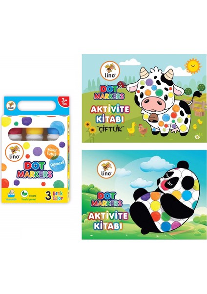 2’li Dot Marker Boyama Kitabı + Dot Marker 3'lü Boya Kalemleri