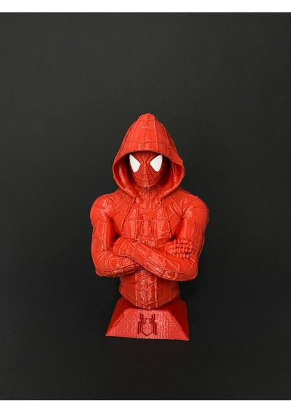 Spiderman Figür Kapşonlu Örümcek Adam Büst 17 cm