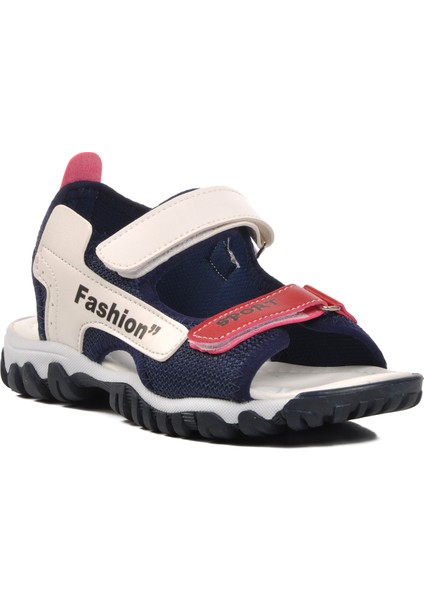 24-410-F Lacivert-Beyaz-Kırmızı Çocuk Sandalet