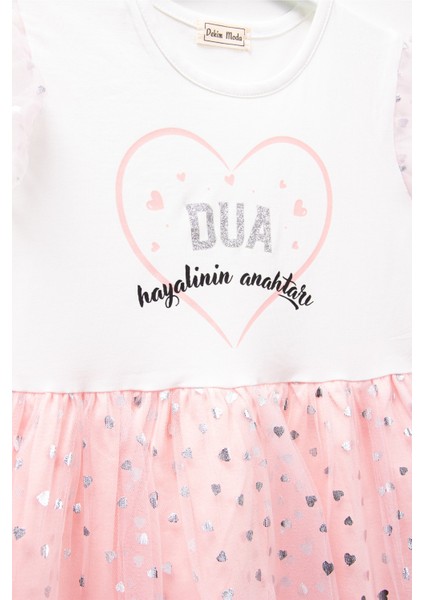 Kız Çocuk Tüllü "dua" Baskılı Elbise fiyatları