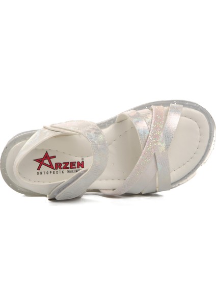24-400-F Beyaz Simli Çocuk Sandalet