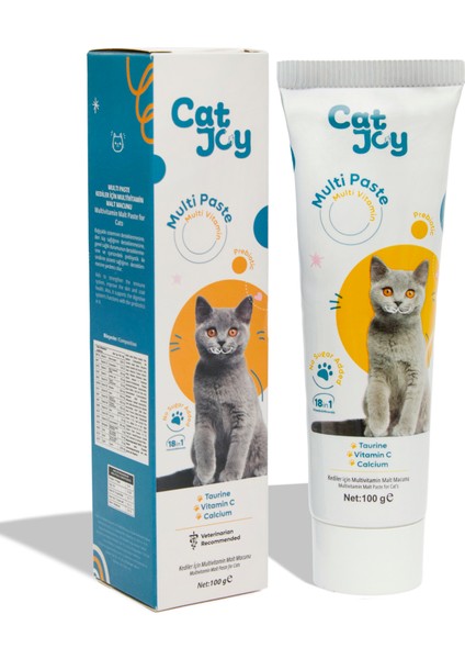 Catjoy Multivitamin Kedi Macunu 100 gr - Kediler Için C Vitaminli Taurinli Multivitamin Desteği