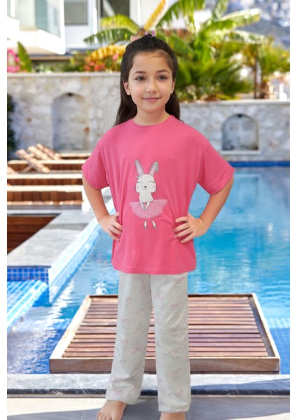 Kız Çocuk Pembe Pijama Takım 24981