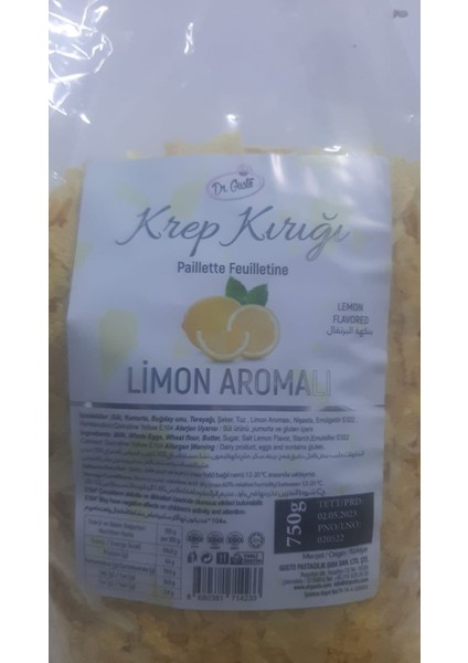 Dr. Gusto Limon Aromalı Krep Kırığı 750gr