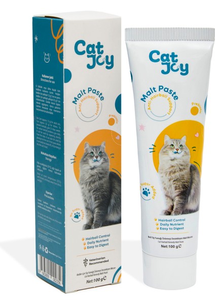 Catjoy Anti-Hairball Kedi Maltı Macunu 100 gr - Kediler Için Tüy Yumağı Önleyici Malt Macun