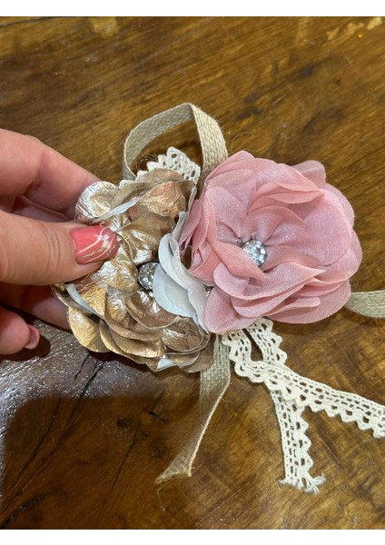 13X8 cm Çift Renk Taşlı Tasarım Broş Yaka Iğnesi