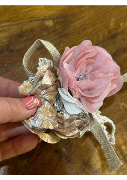 13X8 cm Çift Renk Taşlı Tasarım Broş Yaka Iğnesi