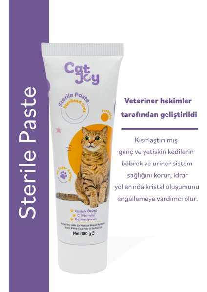 Catjoy Sterile Malt Macun 100 G - Kısırlaştırılmış Kediler Için Vitaminli Tüy Topağı Önleyici Malt