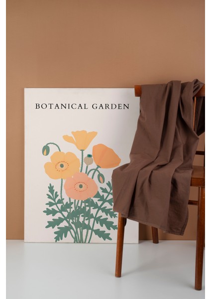 Minimalist Botanik Renkli Çiçekler Dekoratif Kanvas Tablo - Modern Duvar Dekorasyon Sanatı